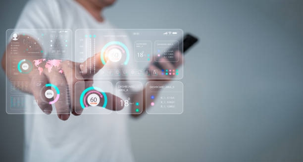 istock Human pointing fingers to use smart applications, Smart home concept, Smart home Automation Control System, Smart home dashboard interface control connected devices and set up automations. 2047465359