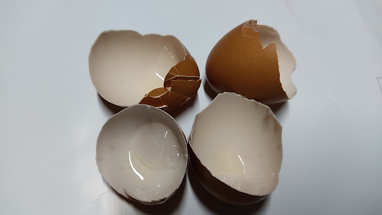 Broken brown eggshell