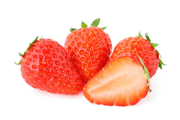 istock Four Strawberries Isolated in White Background 2047491580