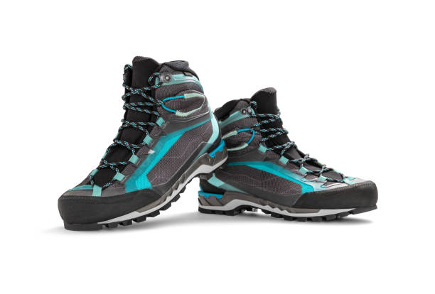 istock A pair of new hiking boots on white background 2047526407