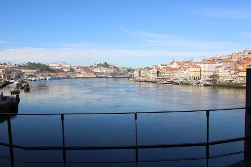 view of the Douro River from the banks of Porto 29 february 2024