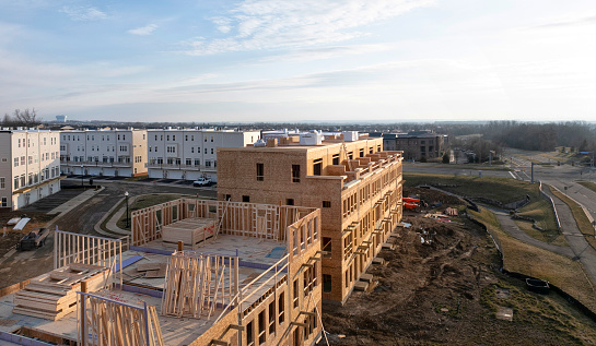 New Townhomes being constructed in Ashburn, Virginia.