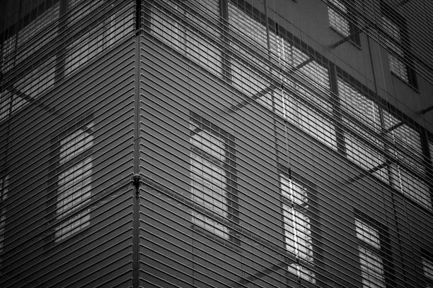 modern house facade in a german city in black and white
