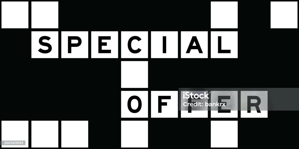 Alphabet Letter In Word Special Offer On Crossword Puzzle Background Alphabet Letter In Word Special Offer On Crossword Puzzle Background