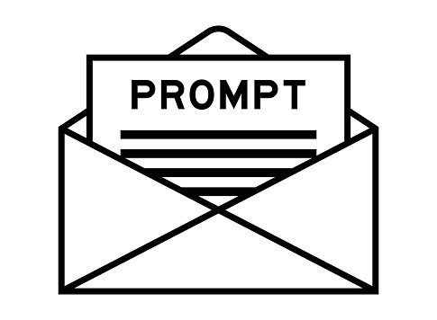 Envelope and letter sign with word prompt as the headline