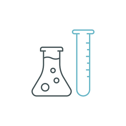 Laboratory Duocolor Line Icon Design with Editable Stroke. Suitable for Infographics, Web Pages, Mobile Apps, UI, UX, and GUI design.