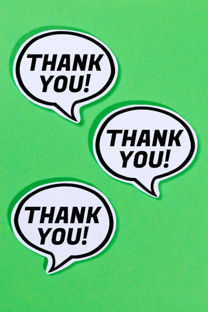 istock Thank you speech bubbles communication business concept portrait format 2047625324