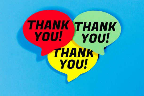 istock Thank you in colorful speech bubbles communication business concept 2047637377
