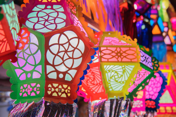 istock Colorful and beautiful Sky Lantern or Akash Kandil 2047657816