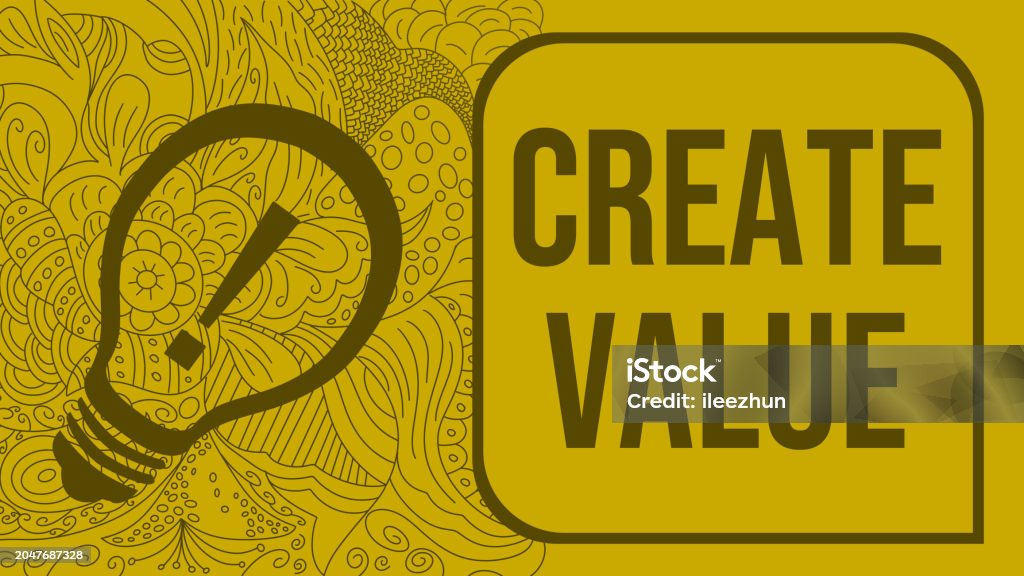 Use Creates Value Create Value Bulb Doodle Yellow Green Text Stock Illustration ...