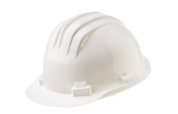 istock White helmet on a white background, personal protective equipment. Isolated 2047699416