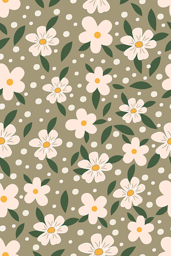 Vector floral seamless pattern .