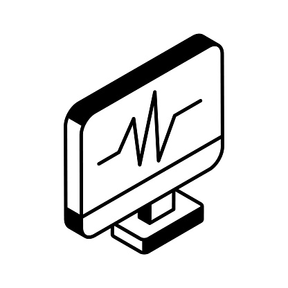 Grab this amazing icon of health monitoring, vector of electrocardiogram in modern style