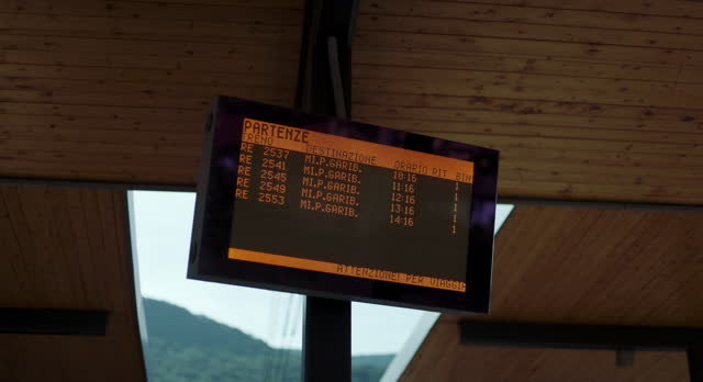 Live train arrivals and departures monitor.