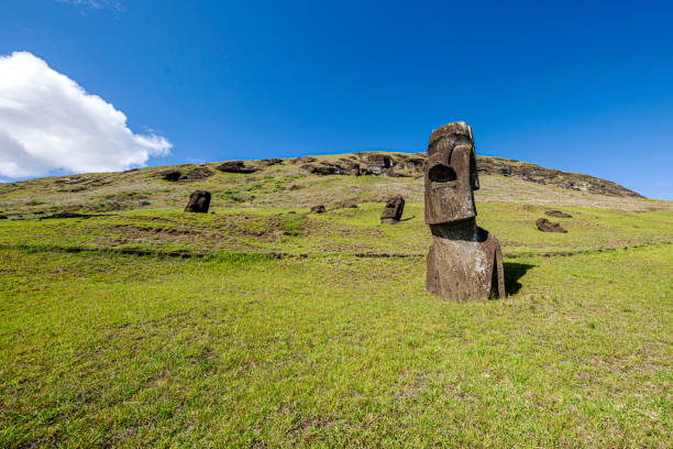 istock Ancient Watchers: Moai Statues Across the Green Meadowland 2047749867