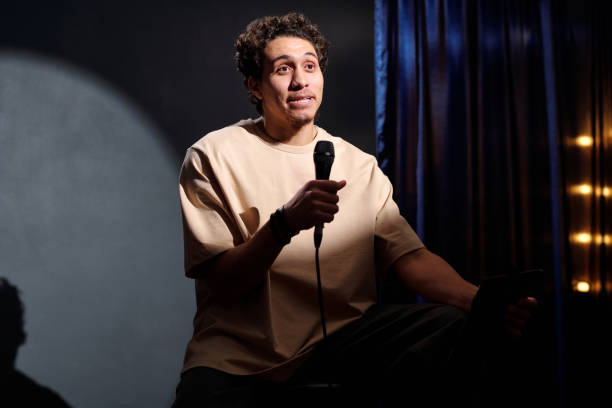 istock Stand up comedian performing monologue 2047765095