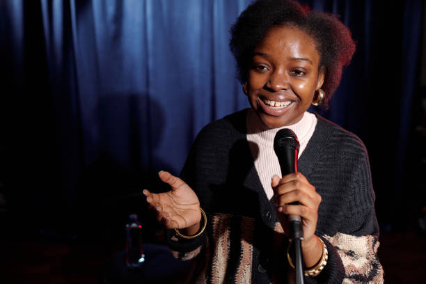 istock Happy young comedian of modern stand up 2047765680