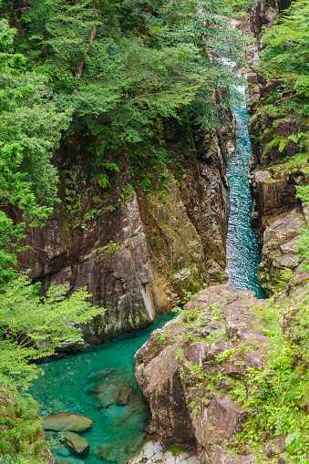 Kaore Valley with beautiful emerald green water surface (Seki City, Gifu Prefecture) Upstream of Azumaya