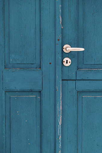 blue Greek door