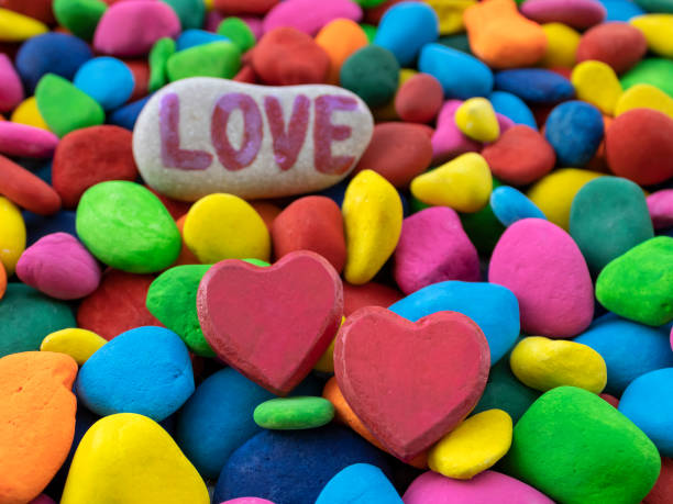 Love text, word or subtitle with hand