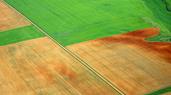 Aerial View, Agricultural Field, Segovia, Castilla y León, Spain, Europe