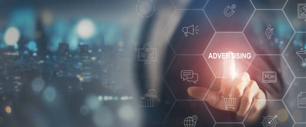 istock Digital advertising concept. Online ads delivered through digital channels, search engines, social media, websites and mobile apps. Advanced targeting capabilities, easier for track progress, measure 2047945616