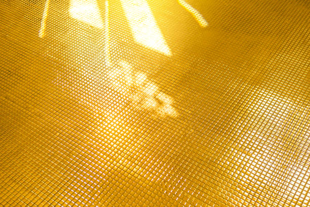 Abstract shiny golden mosaic floor background, gold mosaic pattern background