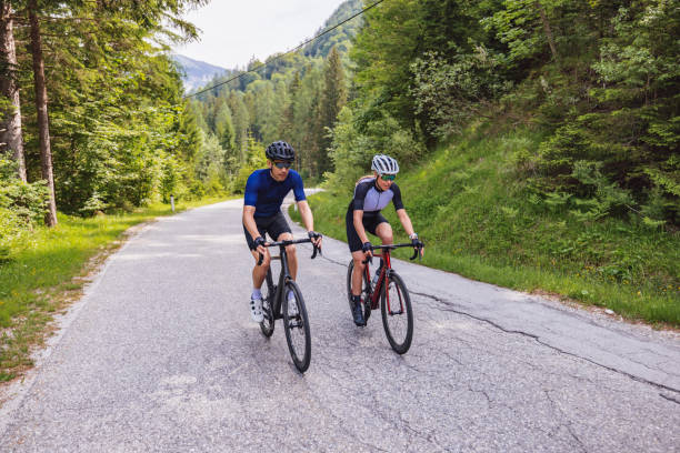 istock Caucasian Road Cyclist Conquering the Hills 2047985221
