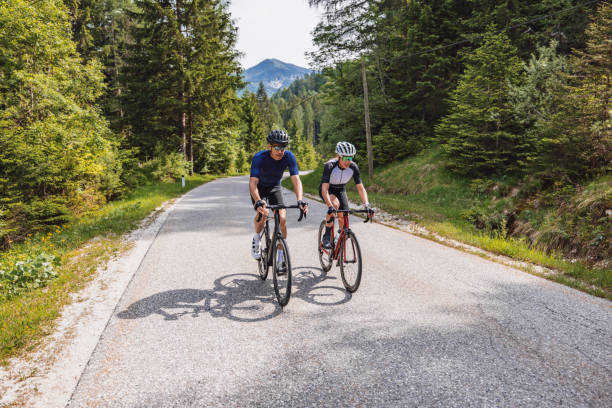 istock Caucasian Road Cyclist Conquering the Hills 2047985224
