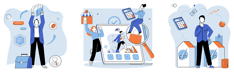 Local business. Vector illustration. Local businesses play vital role in supporting economy their communities The success business depends on effective marketing strategies and consumer engagement