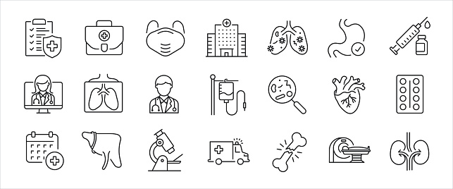 Management analysis simple minimal thin line icons. Relatedinspecting, report, calculating, accounting. Editable stroke. Vector illustration.