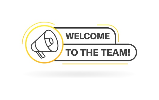 Welcome to the team banner icon. Flat style. Vector icon