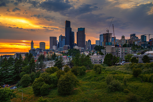 The Autumn Seattle Skyline Sunset.