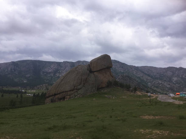 istock Turtle shape mountain and the camp in Mongolia 2048071333