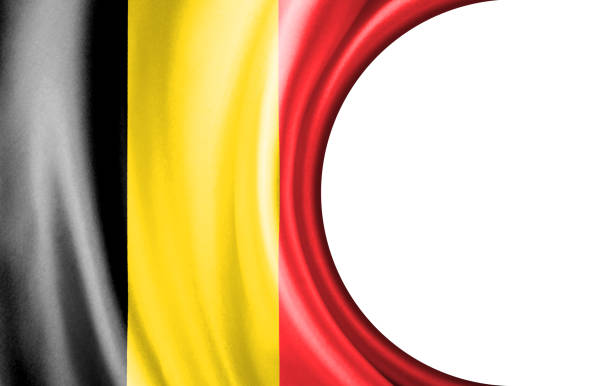 Abstract illustration, Belgium flag with a semi-circular area White background for text or images.