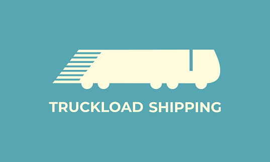 Truckload freight shipping services company logo. Isolated flat vector illustration logistics company emblem, icon. Сargo transportation. Trucking industry.