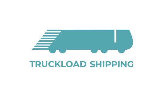 Truckload freight shipping services company logo. Isolated flat vector illustration logistics company emblem, icon. Сargo transportation. Trucking industry.