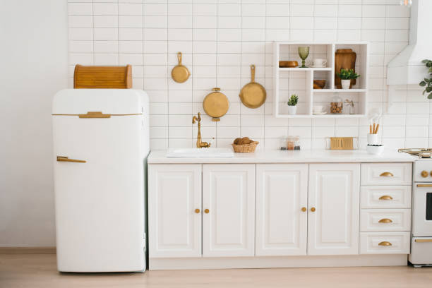 istock White cozy wooden kitchen in Scandinavian style 2048144854