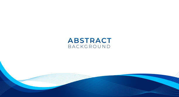 ilustrações, clipart, desenhos animados e ícones de fundo abstrato de onda azul. cor fluida. fundo com wave, design abstrato de linhas. ilustração vetorial. - onda