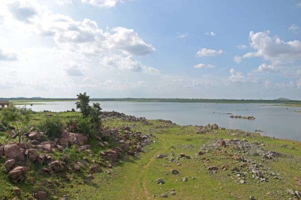 landscape with lake and clouds