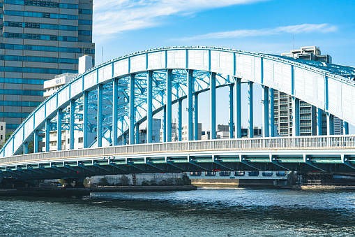 Eitai Bridge at Sumida River at Tokyo