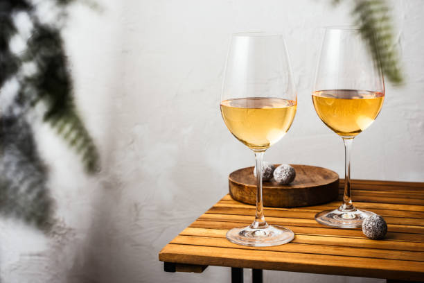 istock Two glasses of white wine. 2048318196