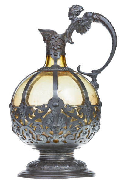 Antique Pewter Decanter isolated