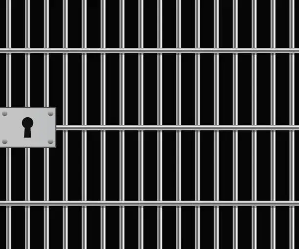 Vector illustration of Prison metal bars vector illustration