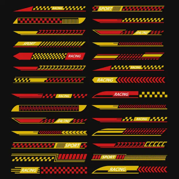 Vector illustration of Sports stripes vector set