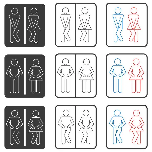 Vector illustration of Toilet signs vector set