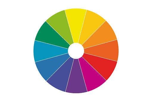 Color wheel isolated circle. Bright Round Spectrum Palette. Perfect for Creative Design and Visual Blending.