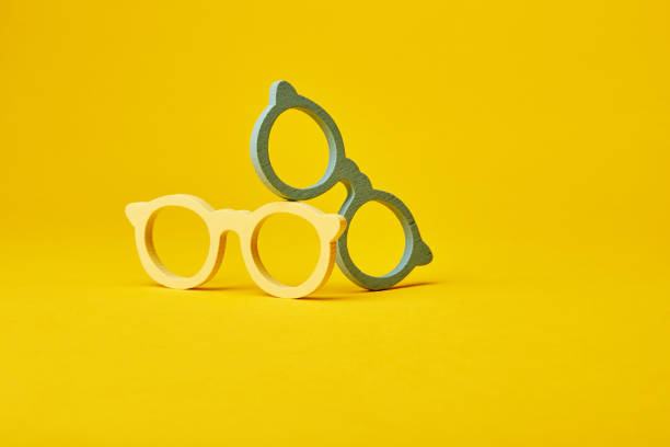 Yellow and green wooden eyewear frames