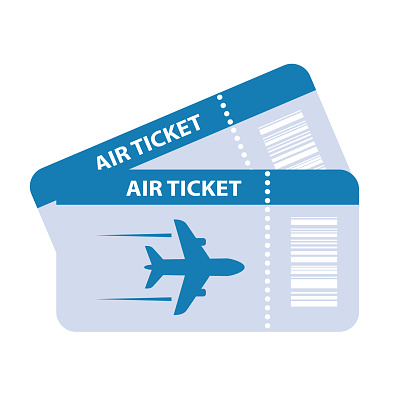 Air tickets vector icon, vacation symbol on white background