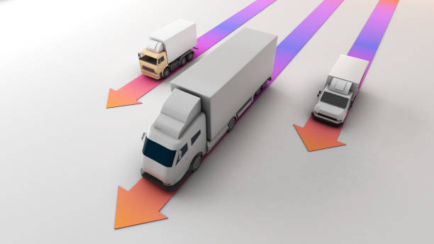 istock Cargo transport in the transportation business Medium and large trucks., 3D rendering 2048381337